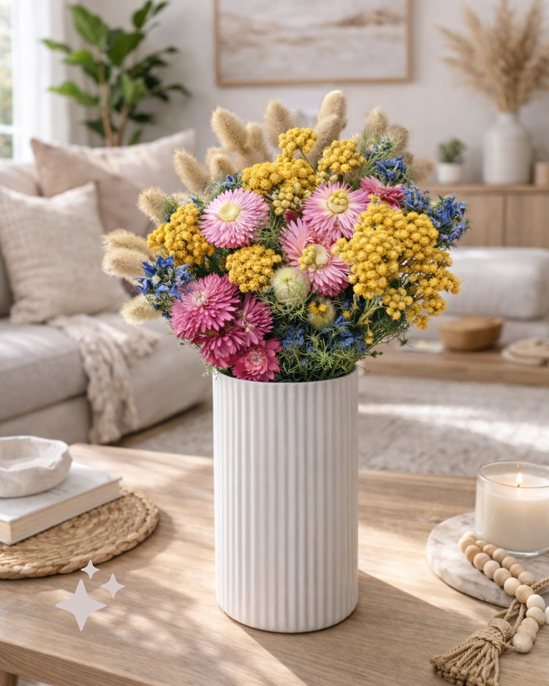 Dried Eco Flower Bouquet Joy, 50cm, Mixed