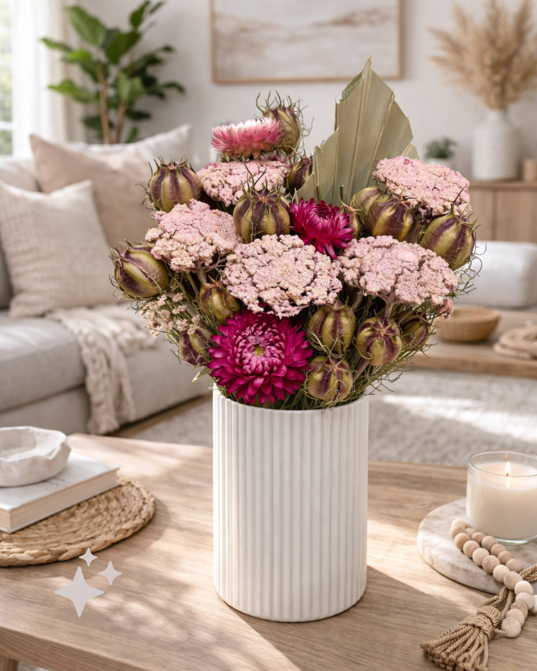 Dried Eco Flower Bouquet Eva, 50cm, Mixed