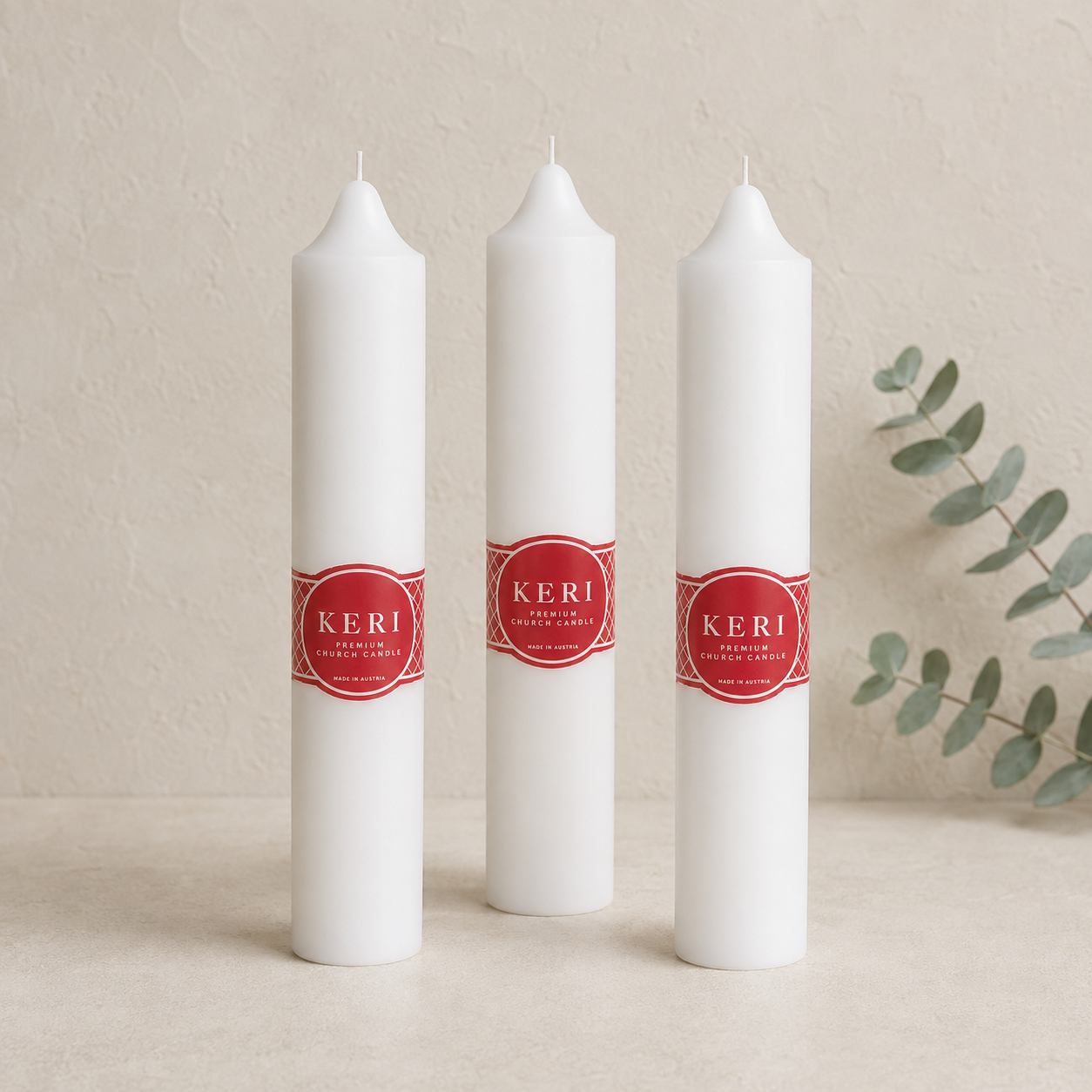 Classic White Church Pillar Candle – 5 × 25cm