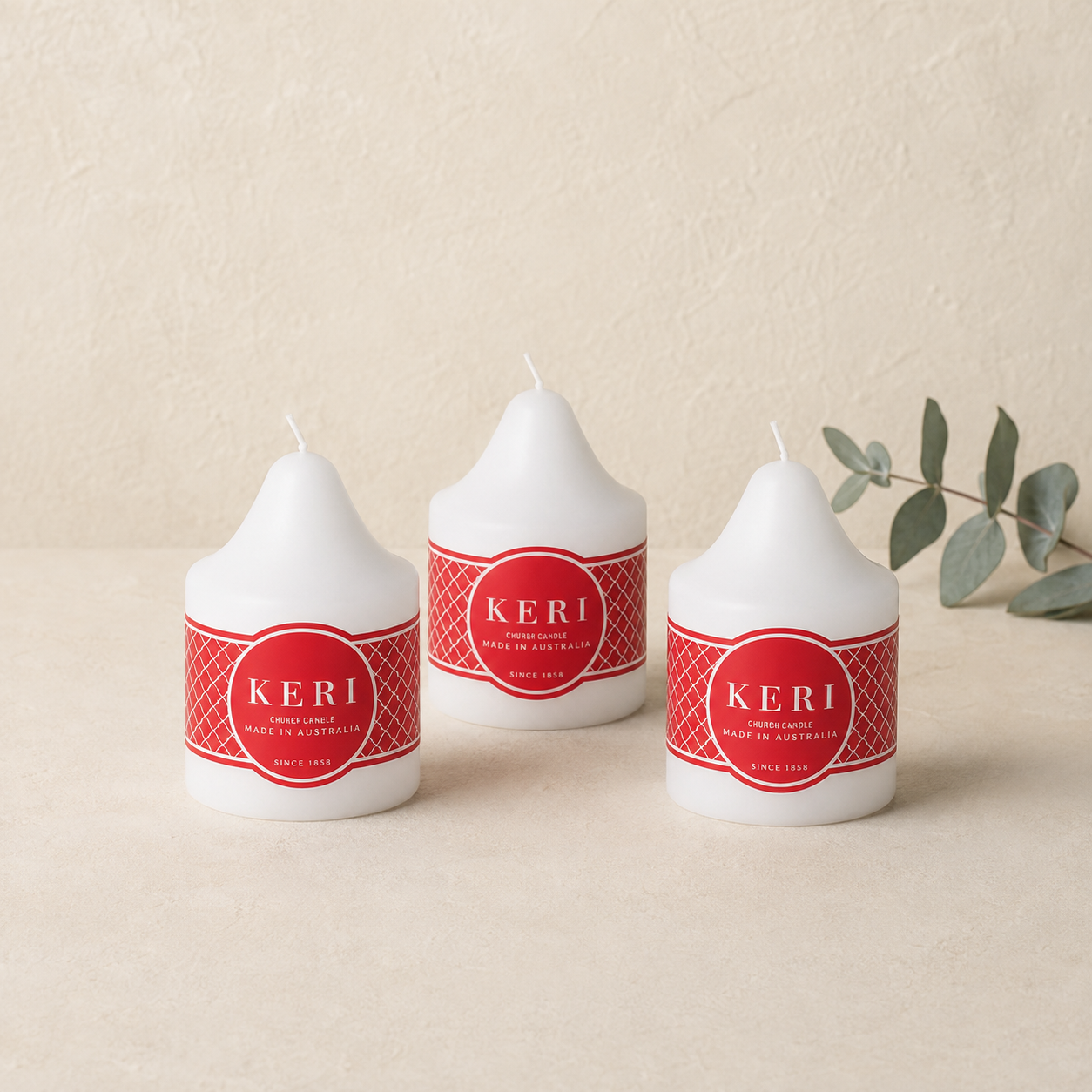Church Pillar Candle White – 7 × 10cm