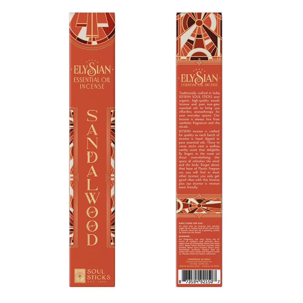 Sandalwood Essential Oil Incense 10 Sticks Elysian