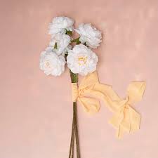 White Peony Single Stem – 67cm