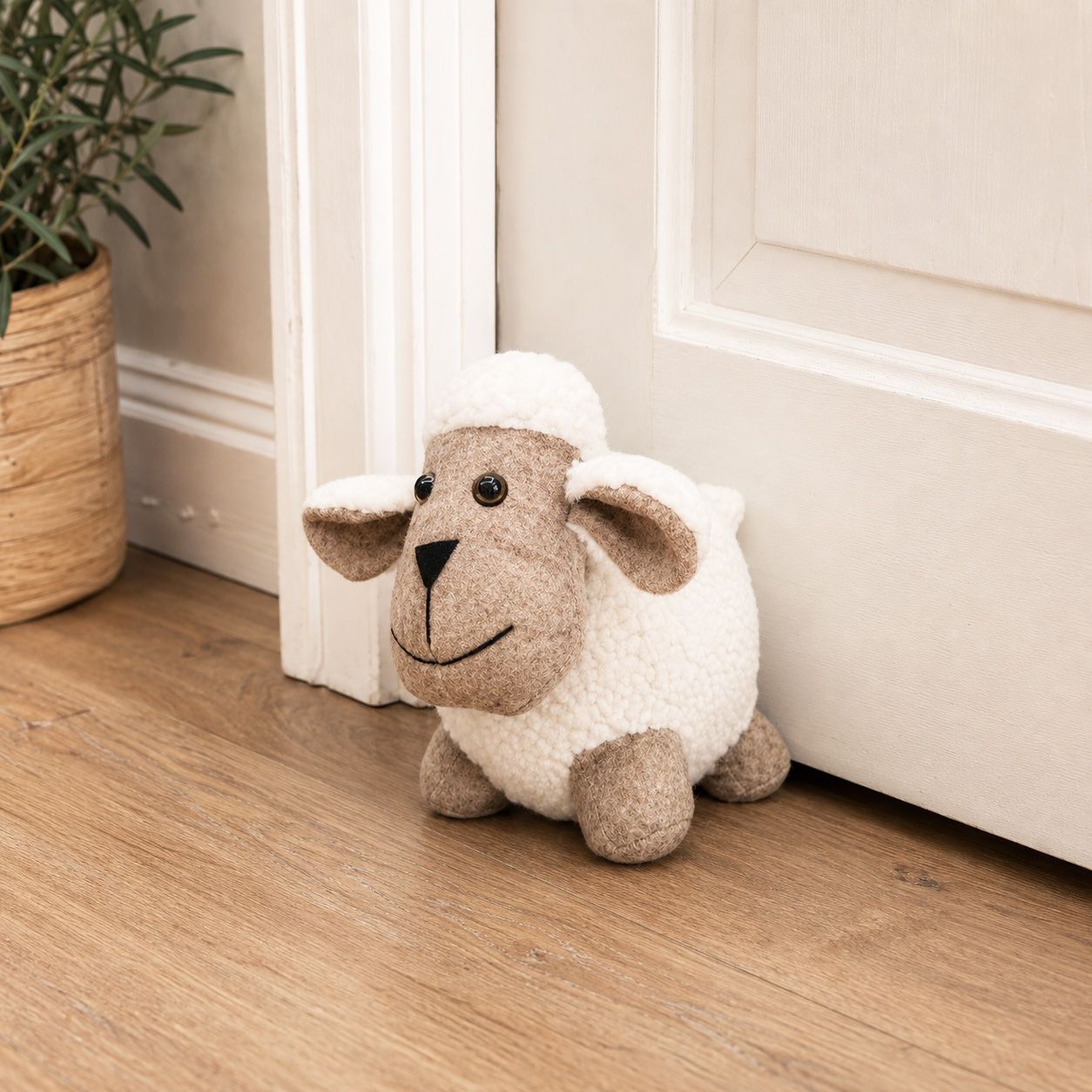 Sheep Door Stopper White & Bisque