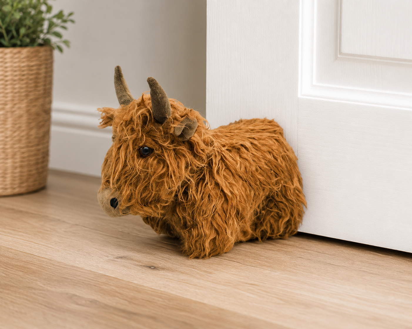 Highland Cow Doorstopper Brown 28cm