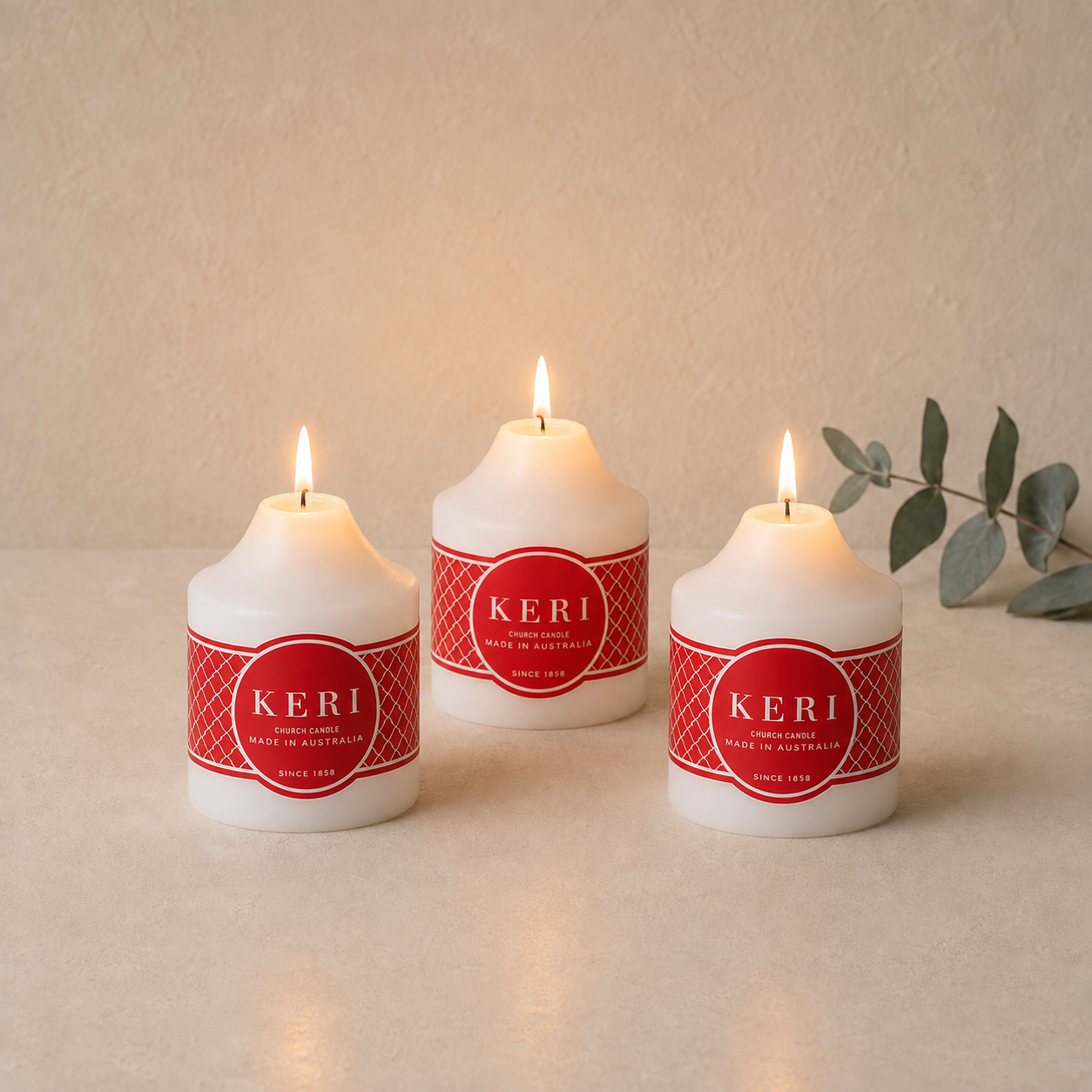 Church Pillar Candle White – 7 × 10cm