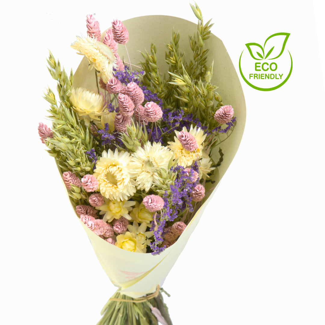 Dried Eco Flower Bouquet Chloe, 50cm, Natural
