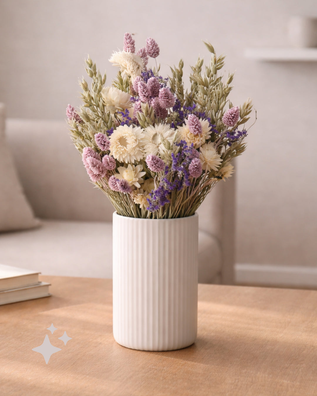 Dried Eco Flower Bouquet Chloe, 50cm, Natural