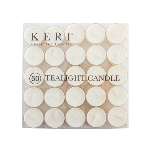 Tealight Candle Clear Cup 4 Hour 50 Pack White (38mmx17mmH)