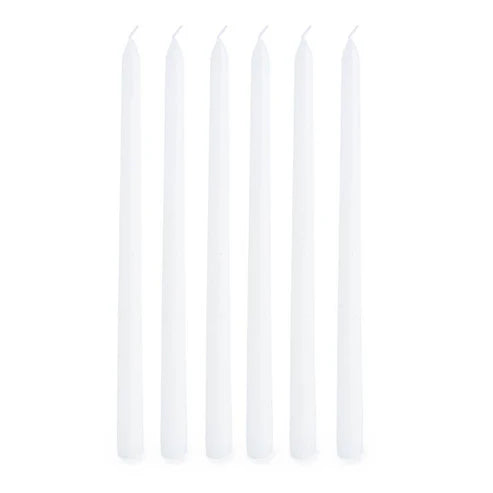 Taper Dinner Candle Pack 6 White (2cm x 25cmH)