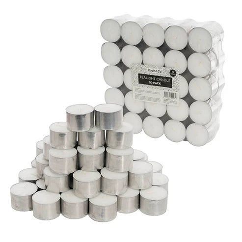 Tealight Event Candle 9 Hour Premium 50 Pack White (38x24mmH