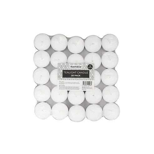 Tealight Event Candle 9 Hour Premium 50 Pack White (38x24mmH