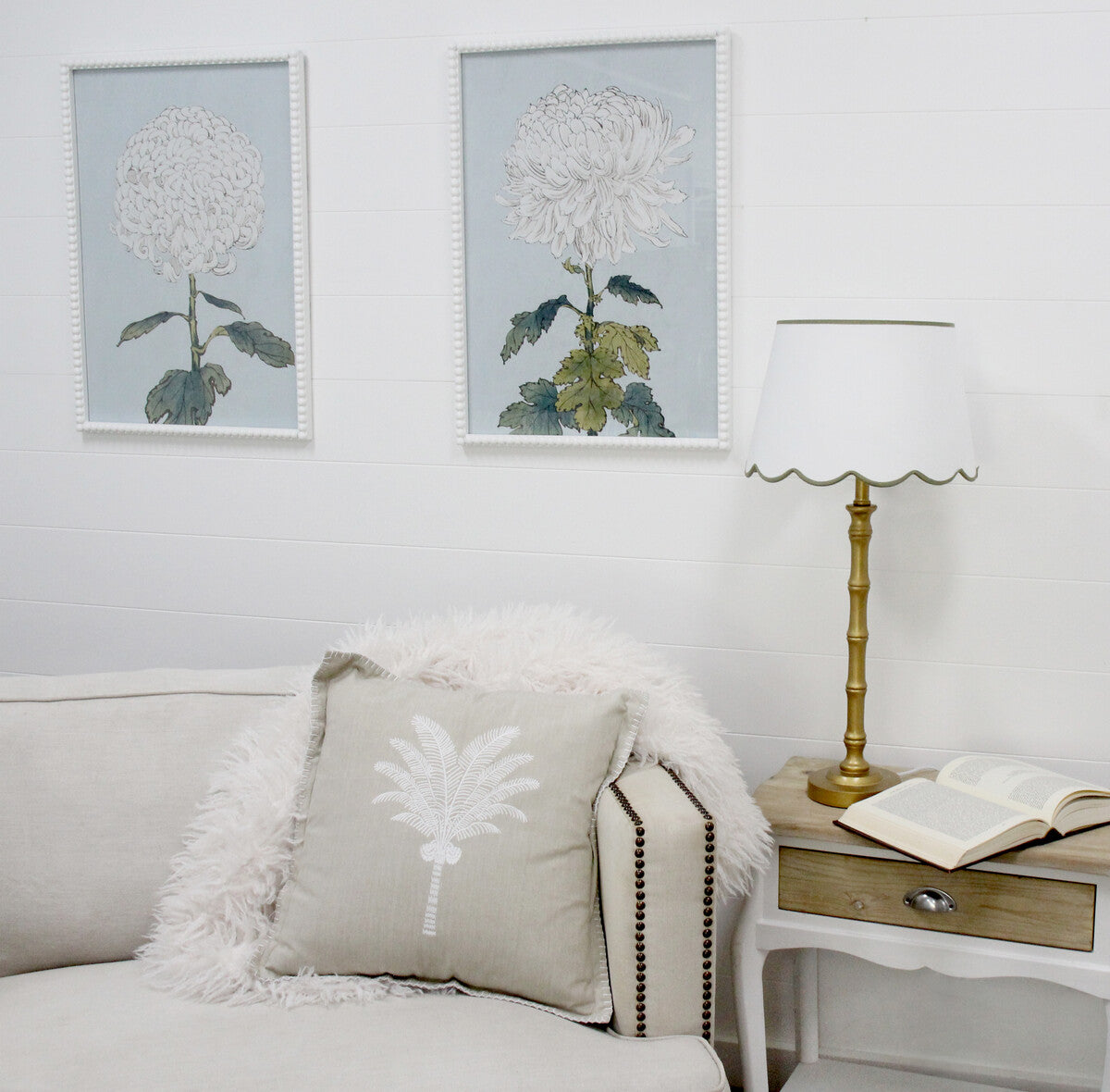 Framed Print Asstd White Flowers