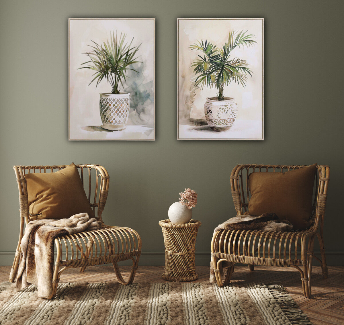 Framed Canvas Potted