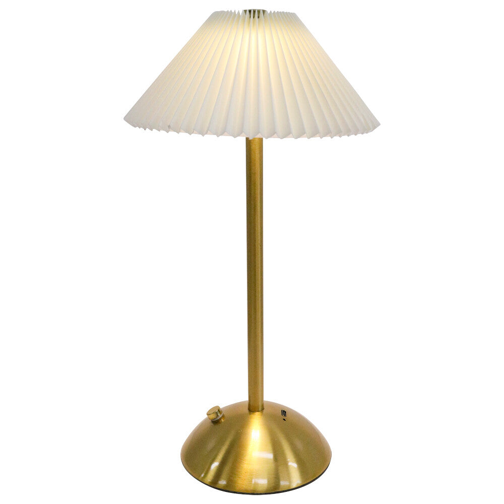 Pleated Glow Dual-Tone USB Table Lamp