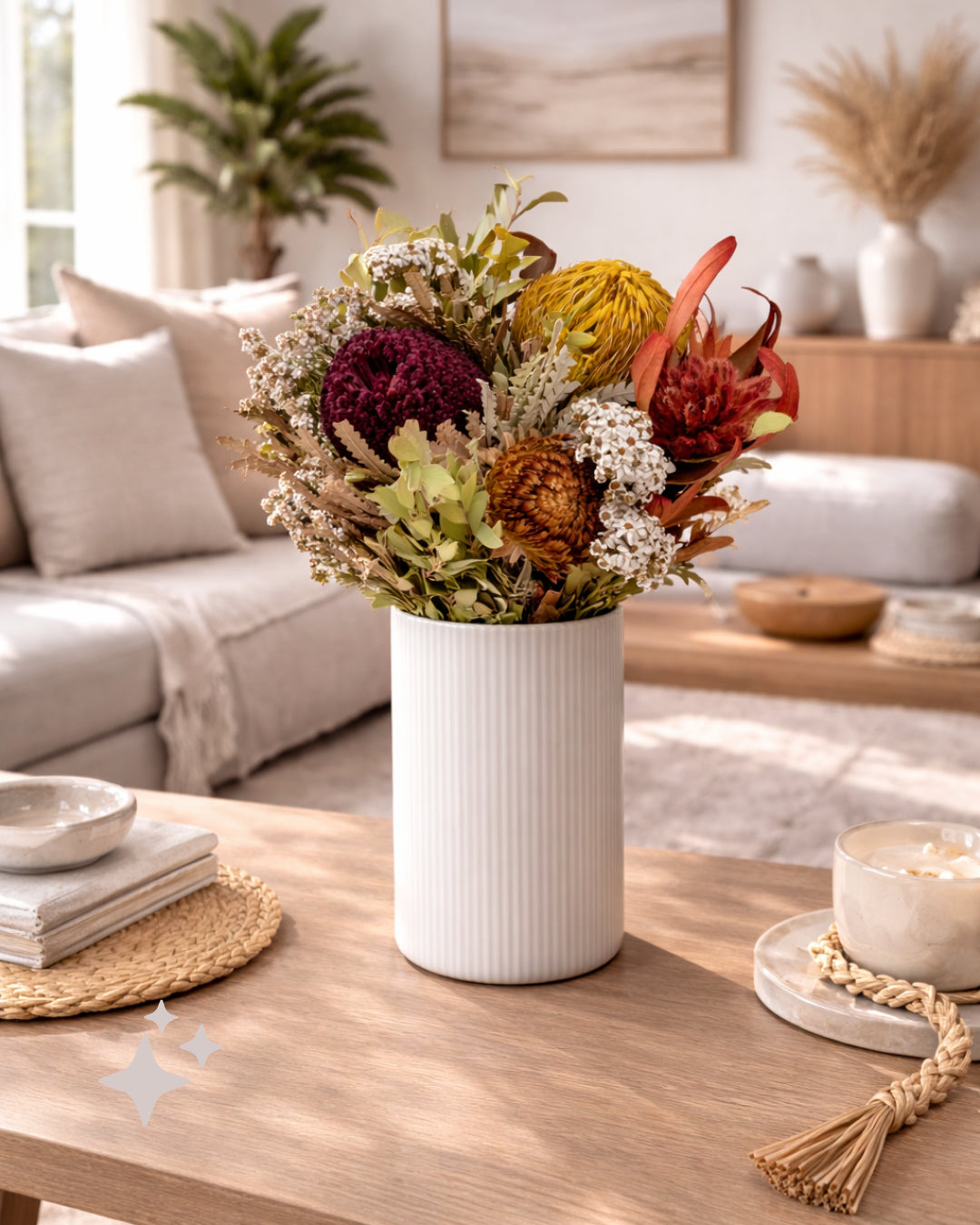 Australian Dried Ready Mixed Bunch, 45cm, Autumn