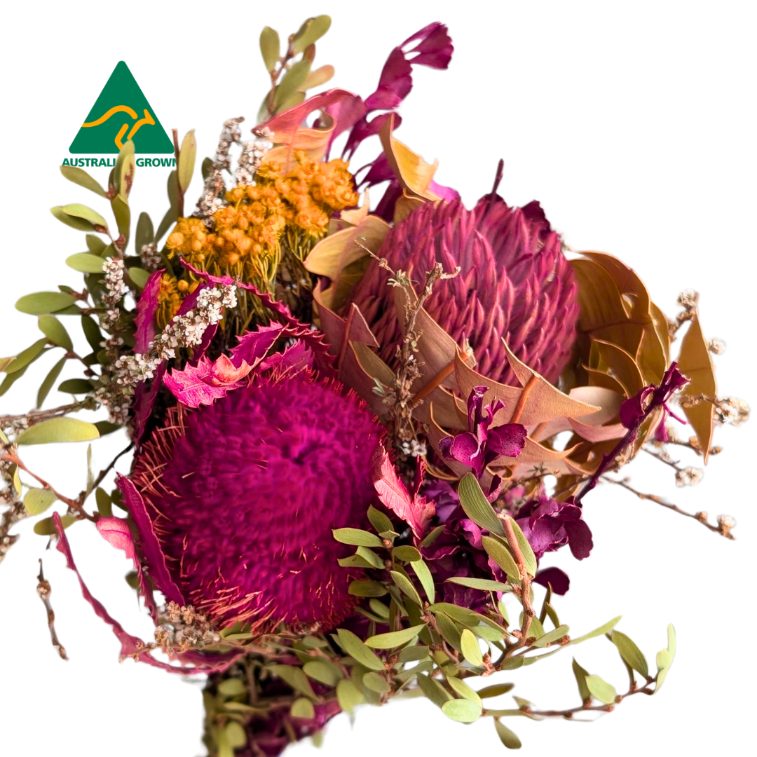 Australian Dried Ready 2 Go Mixed Bunch, 45cm, Pink