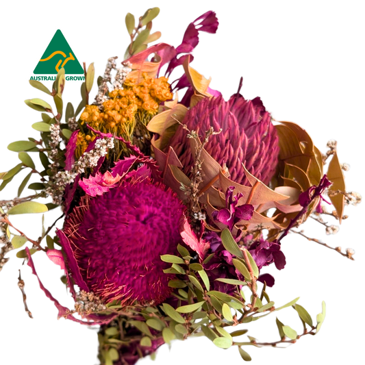 Australian Dried Ready 2 Go Mixed Bunch, 45cm, Pink