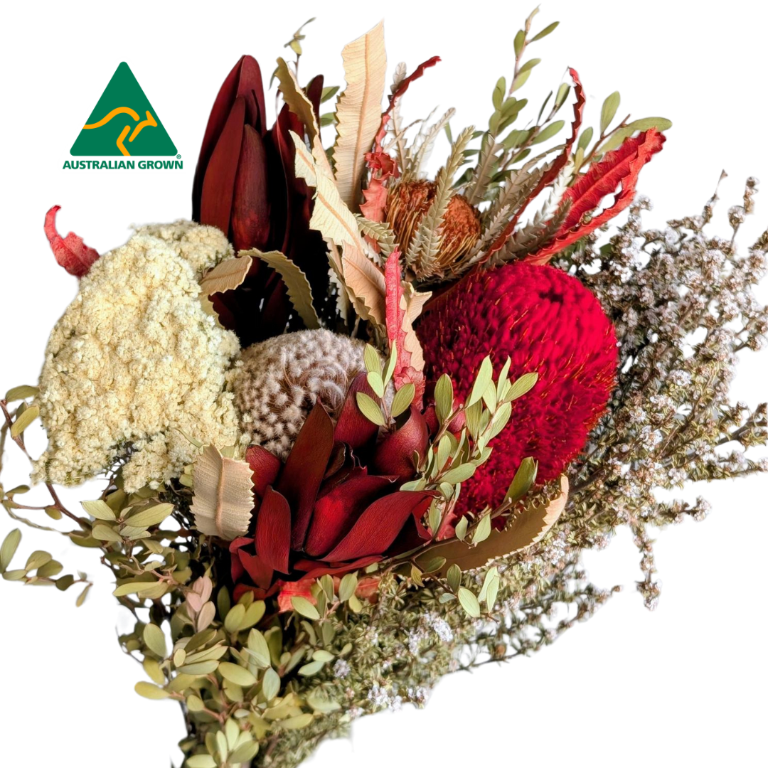 Australian Dried Ready 2 Go Mixed Bunch, 45cm, Red