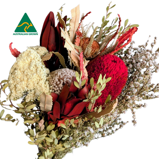Australian Dried Ready 2 Go Mixed Bunch, 45cm, Red