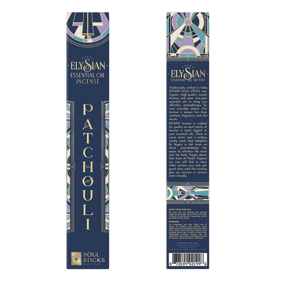 Patchouli Essential Oil Incense 10 Sticks Elysian
