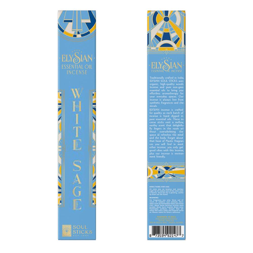 White Sage Essential Oil Incense 10 Sticks Elysian