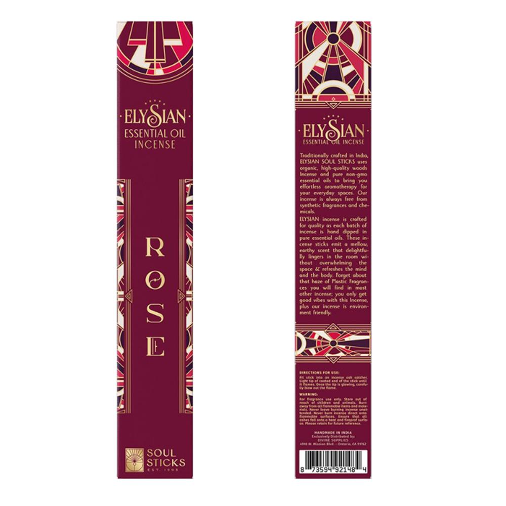 Rose Essential Oil Incense 10 Sticks Elysian