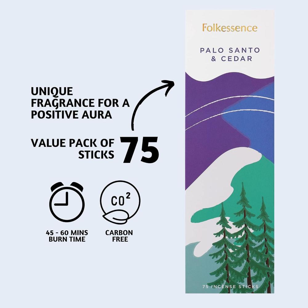 Palo Santo & Cedar Incense 75 sticks Folkessence