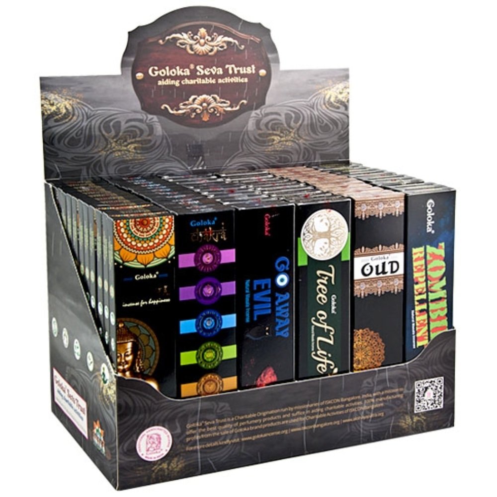 72 Pack Bulk Box 30% OFF - Goloka Black Series Incense Sticks 15gms