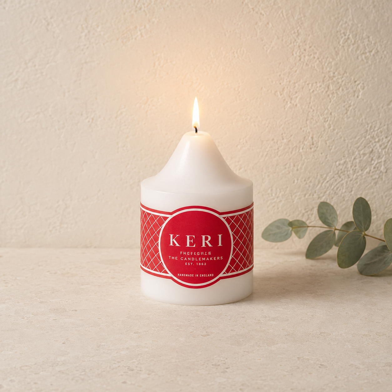 Church Pillar Candle White – 7 × 10cm