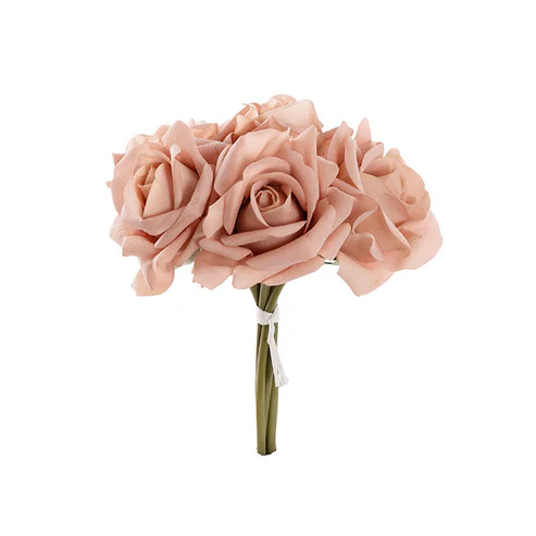 Siena Real Touch Rose Bouquet 5 Heads Mocha (26cmH)