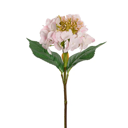 Budding Real Touch Hydrangea Stem White Pink (18cmDx70cmH)