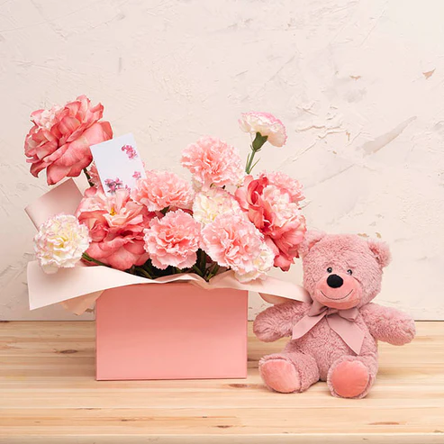 Real Touch Ruffle Carnation Stem Soft Pink (9cmDx52cmH)