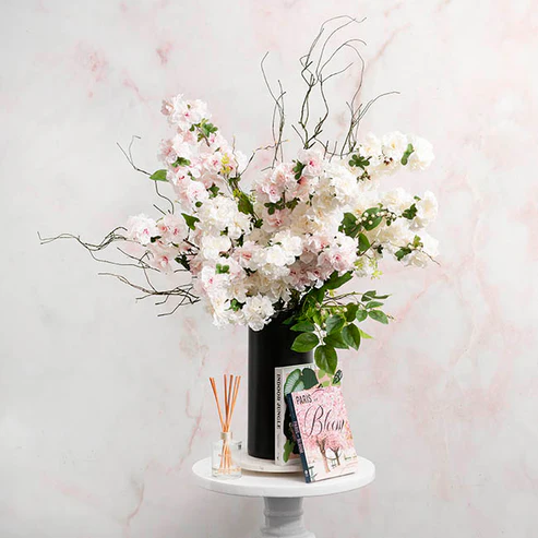 Large Cherry Blossom Spray Branch White (103cmH)