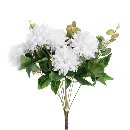 Chrysanthemum 7 Heads Bouquet White (11cmDx48cmH)