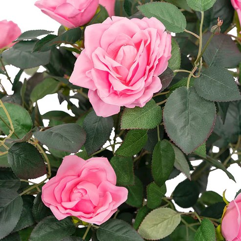 Artificial Rose Topiary Tree Potted Soft Pink (130cmH)