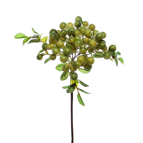 Berry Cluster Spray Green (35cmH)