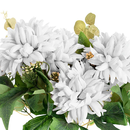 Chrysanthemum 7 Heads Bouquet White (11cmDx48cmH)
