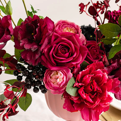 Bella Rose Real Touch Full Bloom Lge Fuchsia (12cmDx65cmH)