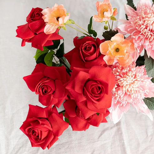 Bella Rose Real Touch Full Bloom Lge Red (12cmDx65cmH)