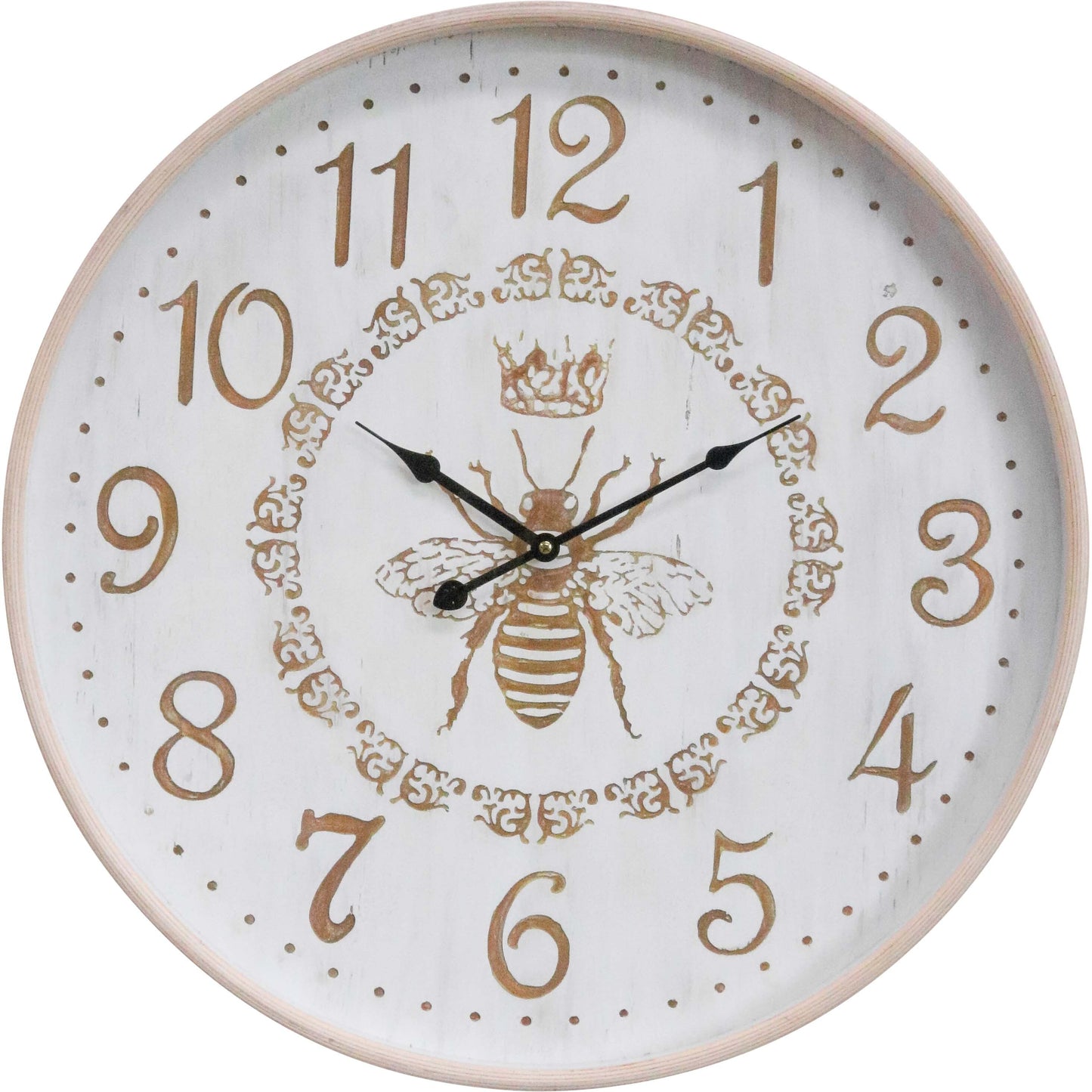 Clock Bee Engraved & Glass – 60cm
