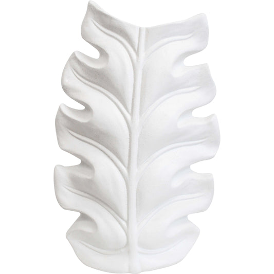 Organic Leaf Vase Rustic White