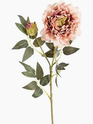Vintage Peony Spray – Dusty Pink 70cm