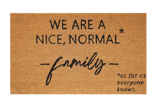 Nice Normal Family Doormat Black 45x75cm