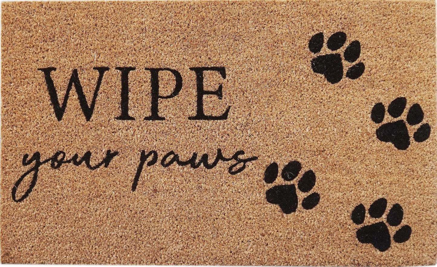 Wipe Your Paws Doormat Black 45x75cm