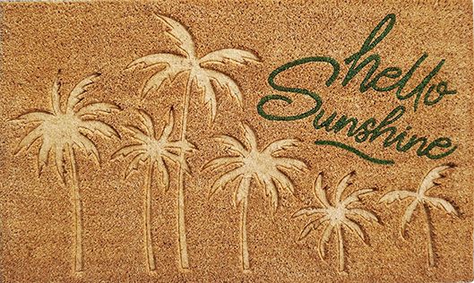 Hello Sunshine Doormat Green 45x75c
