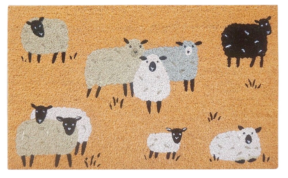 Sheep Doormat White & Grey 45x75cm