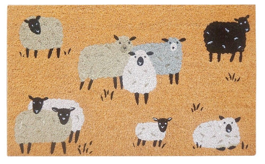 Sheep Doormat White & Grey 45x75cm