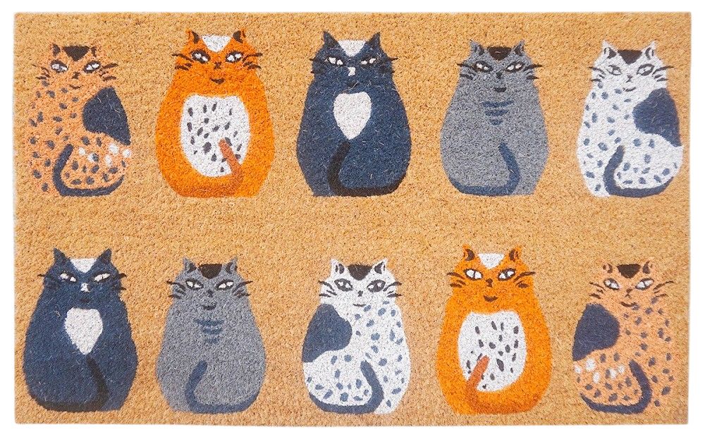 Cat Doormat Grey 45x75cm