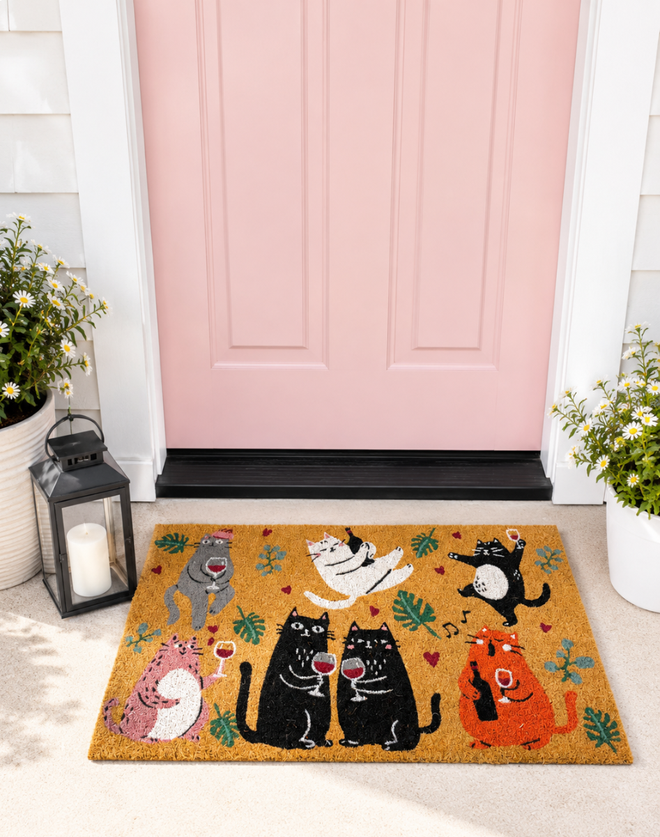 Playful Paws Cat Doormat Black & Green 4