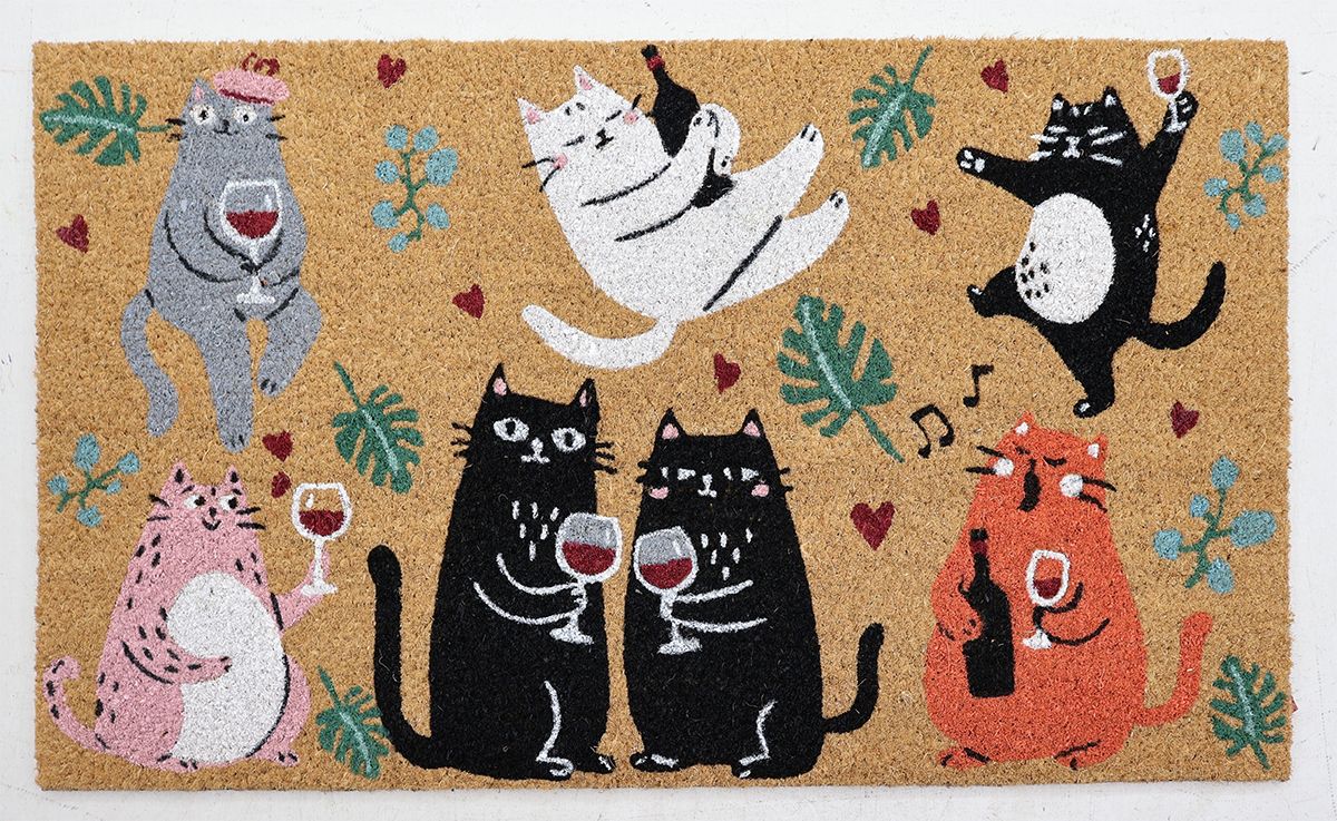 Playful Paws Cat Doormat Black & Green 4